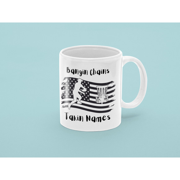 Disc Golf BANGIN CHAINS Mug Disc Golf Gifts Disc Golf Cup Frisbee Golf Mug - Picture 1 of 2